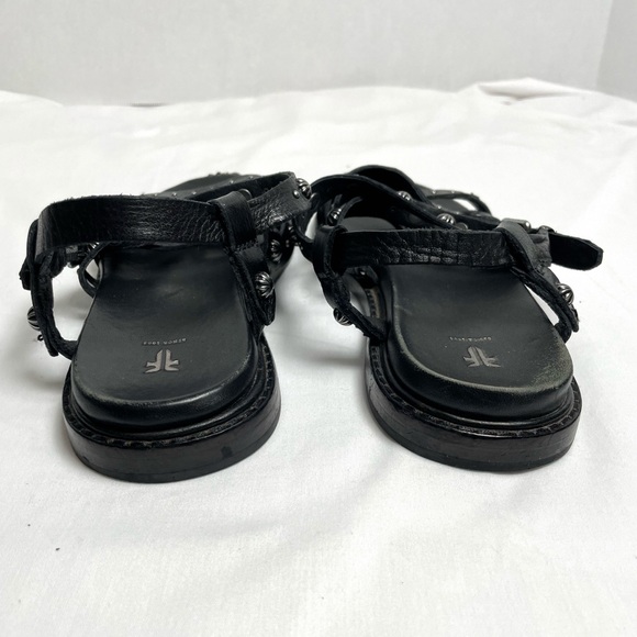 Frye Andora Concho Black Studded Strappy Sandal Size 6.5 - Picture 4 of 6